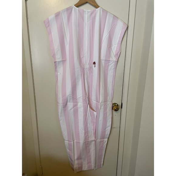 New Womens Madewell Coverall Button Jumpsuit Pink White Striped Size XL - Picture 5 of 11